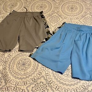 Men's Gray and Blue Athletic Shorts